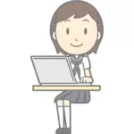 Kadın bilgisayar kullanıcı avatar