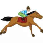 Vektorové grafiky koně jezdce na závod