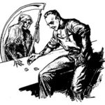 Gry hazardowe w ilustracja wektor śmierć