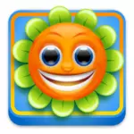 Disegno vettoriale di felice girasole app icona