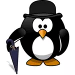 Domnul pinguin cu umbrela grafică vectorială