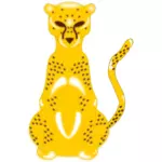 Vector afbeelding van getekende gele leopard