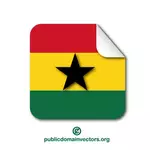 Peeling sticker with flag of Ghana