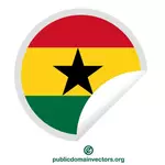 פילינג עגול מדבקה עם דגל גאנה