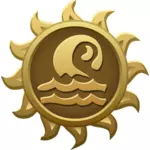 ClipArt vettoriali di emblema del sole a forma di grendaline