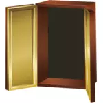茶色の着色された食器棚オープンのベクトル画像