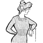 Mulher com desenho vetorial de bobtail