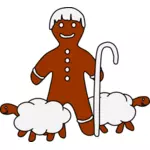 Peperkoek herder met twee schapen