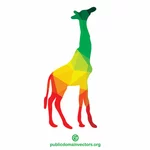 Silhouette de couleur de girafe