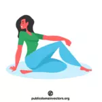 Flicka som gör yogavektor