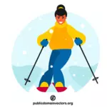 La ragazza sta sciando