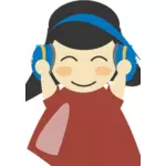 Girl with headphones vector image