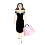 Glamour girl cumpărături vector imagine