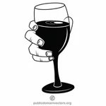 Lasillinen viinileikekuvagrafiikkaa