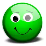 Zelený šťastný obličej vektorové kreslení
