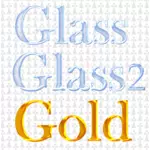 Vektoripiirros lasi- ja kultasuodattimien tekstistä