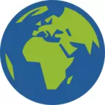 Verden mot Europa og Afrika vector illustrasjon