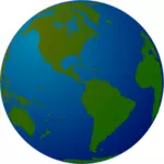 Globe facing North and South America vector drawing