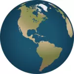Globe facing America vektorikuva