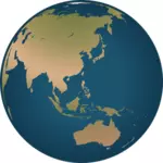 Australia poziţia pe glob vector illustration