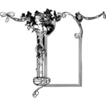Gudinnan dekorativ ram vektor ClipArt