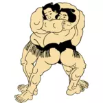Vektorgrafik för sumo fighters i ringen