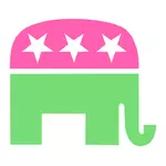 Vihreä ja vaaleanpunainen elefantti