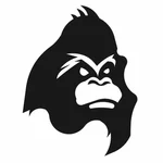 Gorilla-apinan kasvot siluetti