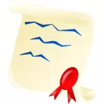 Ilustraţia vectorială document de absolvire cu un sigiliu roşu