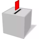 صندوق اقتراع مع قصاصة متجهة ورقة اقتراع