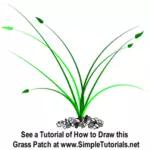 Illustration vectorielle de large croissant patch herbe