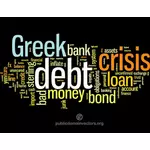 וקטור ענן של המילה משבר החוב היווני