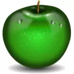 Ilustrare vectorul fotorealiste Apple umed verde