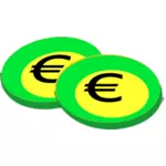 Illustration av gröna euromynt