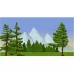 Scena de munte cu pini