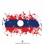 Tinta do grunge da bandeira de Laos