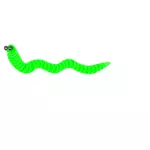 Green cartoon worm