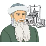 Johannes Gutenberg vektorbild