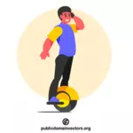 Guy riding a scooter