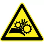 Segnale di avvertimento di pericolo schiacciamento meccanico vettoriale immagine