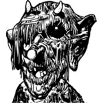 Vector de la imagen de la cara del monstruo peludo
