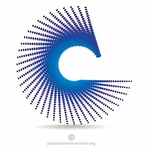 Blue halftone design element