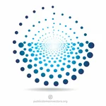 Halftone circle blue color