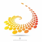 Halftone dotted shape swoosh