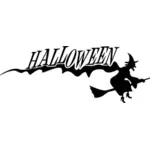 Latająca wiedźma Halloween transparent wektor clipart