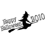 Happy Halloween care zboară vrajitoare vector imagine
