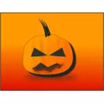 Halloween pompoen op oranje achtergrond vectorafbeeldingen