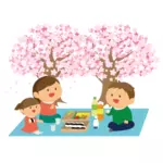Picknick mit Kirschblüten