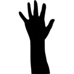Vector clip art of human hand raised up