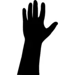 Vector tekening van de omtrek van een verhoogde hand